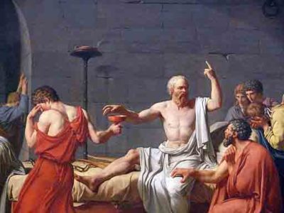 Socrates about to drink hemlock