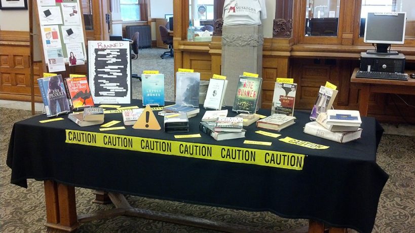 banned books display for bannedbookslist.com